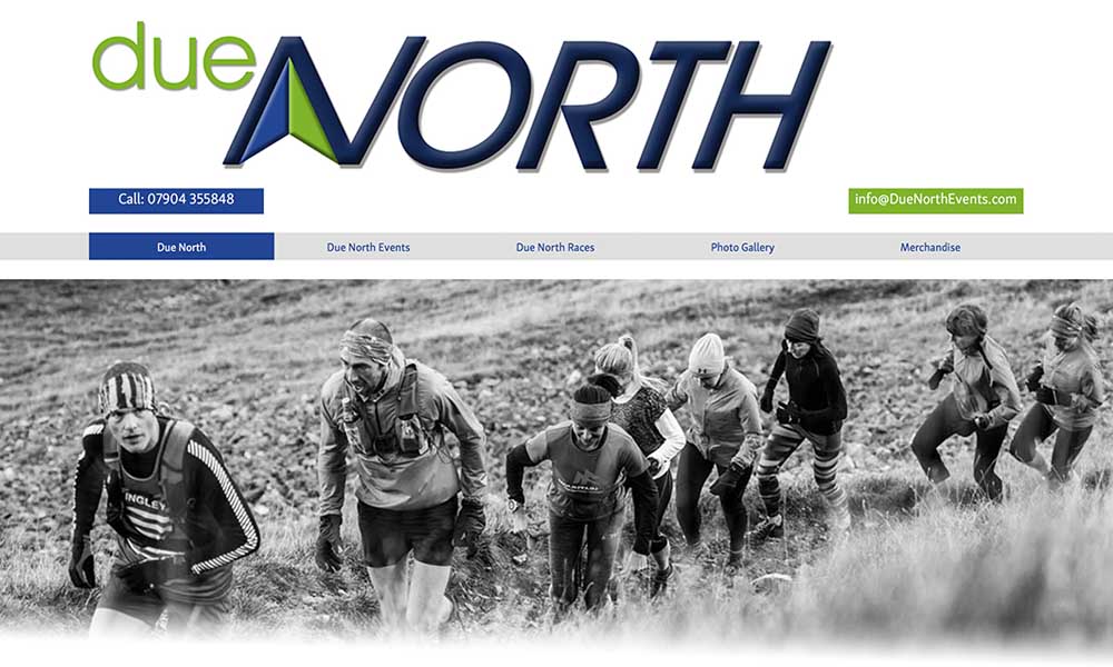 Due North Running Events website screen shot